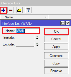Настройка MikroTik, создать интерфейс список WAN